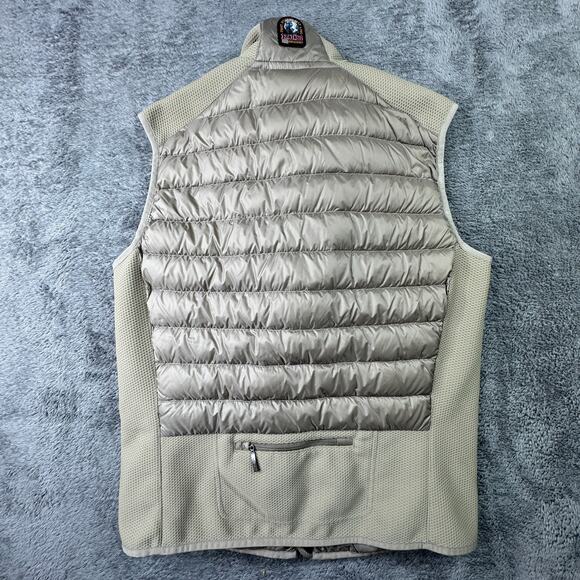 Parajumpers Xavier Gilet Warm Up Puffer Vest Mens M Beige PJS Anchorage Nylon - Picture 2 of 10